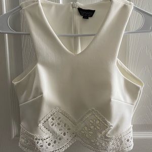 Top Shop Crop Eyelet Top